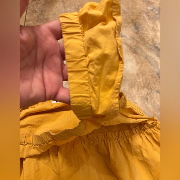Madewell Flutter Sleeve Square Neck Mini Dress Yellow Size XXL - Picture 8 of 9